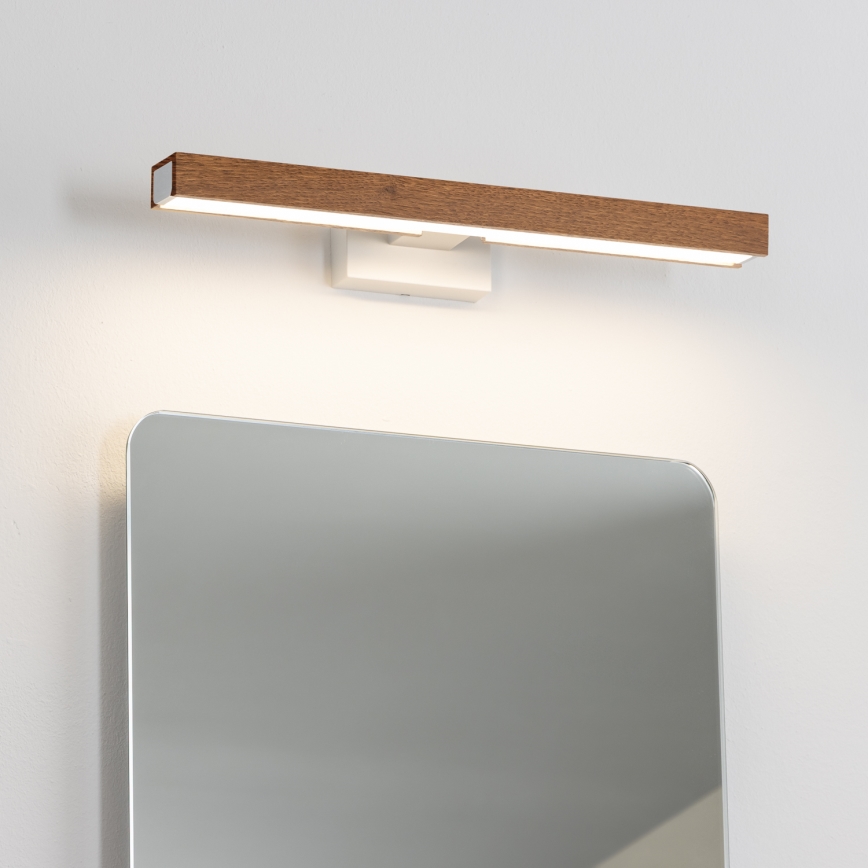 Brilagi - LED vonios veidrodžio apšvietimas WOODY MIRROR LED/8W/230V 40 cm IP44 ąžuolas vyšnia/balta