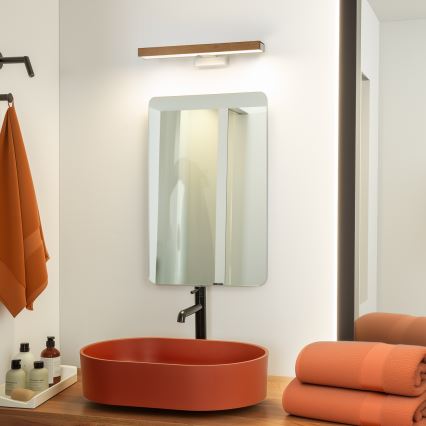 Brilagi - LED vonios veidrodžio apšvietimas WOODY MIRROR LED/8W/230V 40 cm IP44 ąžuolas vyšnia/balta