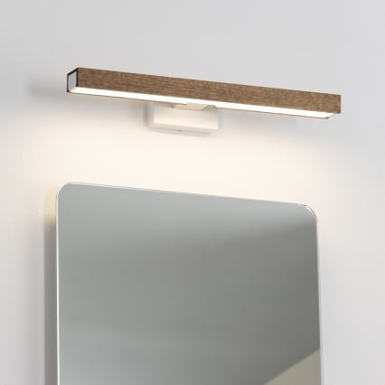 Brilagi - LED vonios veidrodžio apšvietimas WOODY MIRROR LED/8W/230V 40 cm IP44 ąžuolas graikinis riešutas/balta