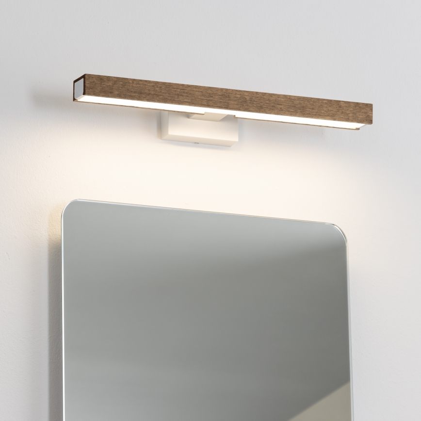 Brilagi - LED vonios veidrodžio apšvietimas WOODY MIRROR LED/8W/230V 40 cm IP44 ąžuolas graikinis riešutas/balta