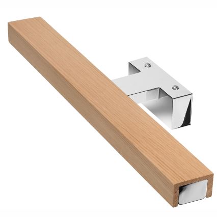 Brilagi - LED vonios veidrodžio apšvietimas WOODY MIRROR LED/8W/230V 40 cm IP44 ąžuolas/blizgus chromas