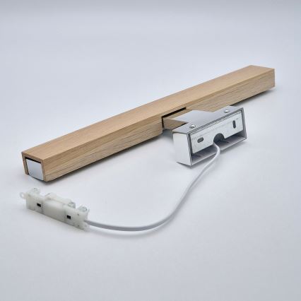 Brilagi - LED vonios veidrodžio apšvietimas WOODY MIRROR LED/8W/230V 40 cm IP44 ąžuolas/blizgus chromas