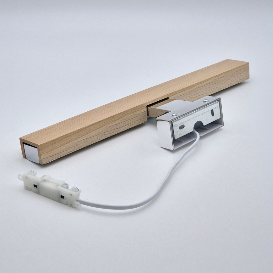 Brilagi - LED vonios veidrodžio apšvietimas WOODY MIRROR LED/8W/230V 40 cm IP44 ąžuolas/blizgus chromas