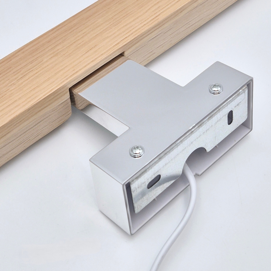 Brilagi - LED vonios veidrodžio apšvietimas WOODY MIRROR LED/8W/230V 40 cm IP44 ąžuolas/blizgus chromas