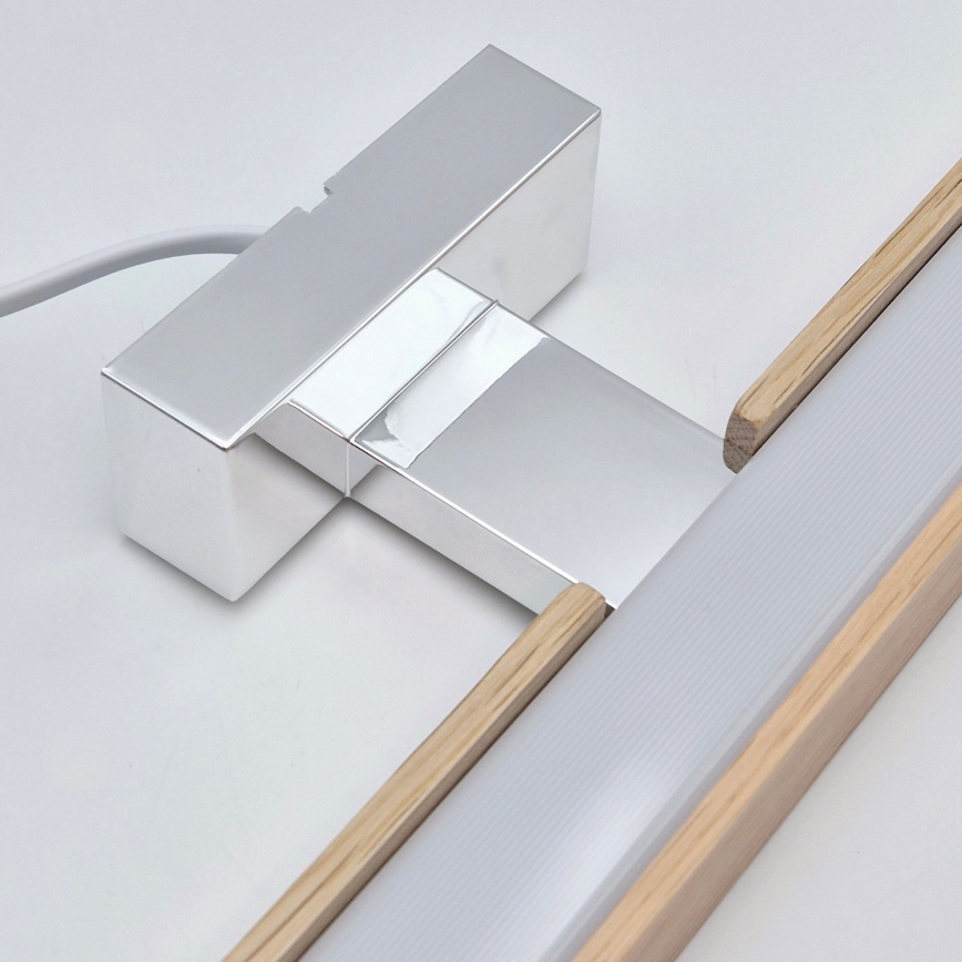 Brilagi - LED vonios veidrodžio apšvietimas WOODY MIRROR LED/8W/230V 40 cm IP44 ąžuolas/blizgus chromas