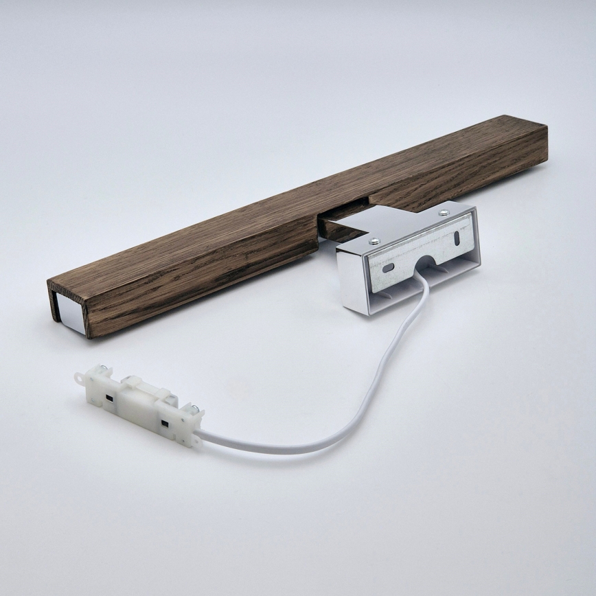 Brilagi - LED vonios veidrodžio apšvietimas WOODY MIRROR LED/8W/230V 40 cm IP44 ąžuolas graikinis riešutas/blizgus chromas