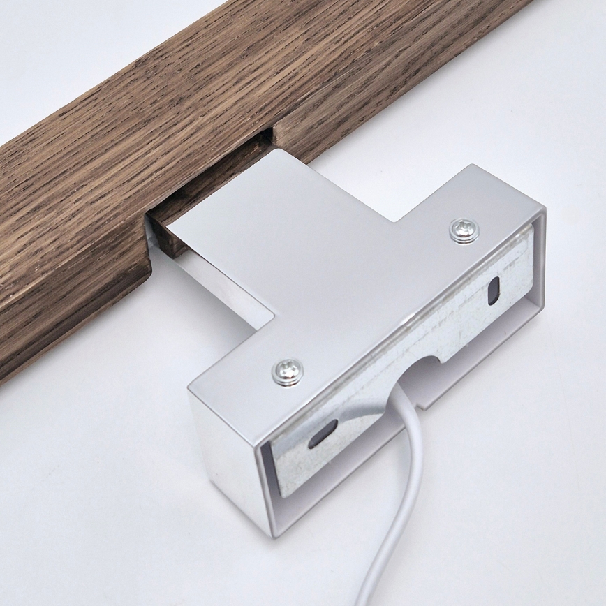 Brilagi - LED vonios veidrodžio apšvietimas WOODY MIRROR LED/8W/230V 40 cm IP44 ąžuolas graikinis riešutas/blizgus chromas