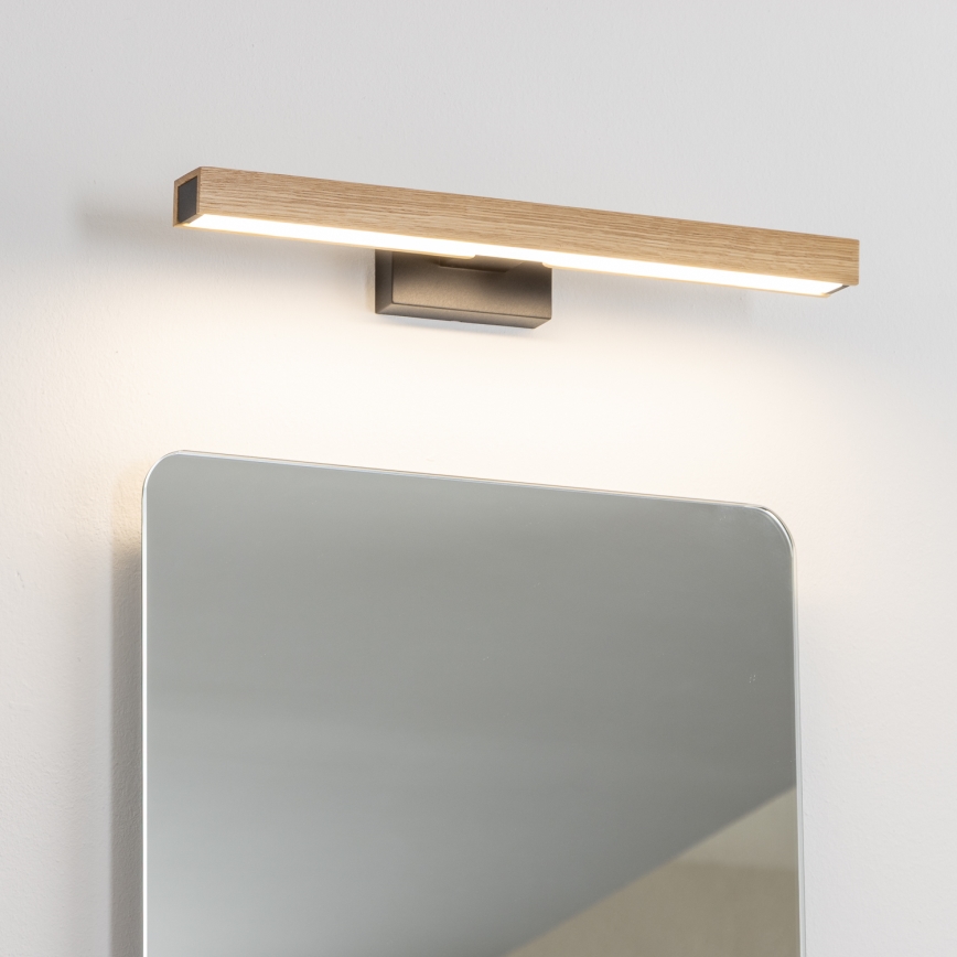 Brilagi - LED vonios veidrodžio apšvietimas WOODY MIRROR LED/8W/230V 40 cm IP44 ąžuolas/juoda
