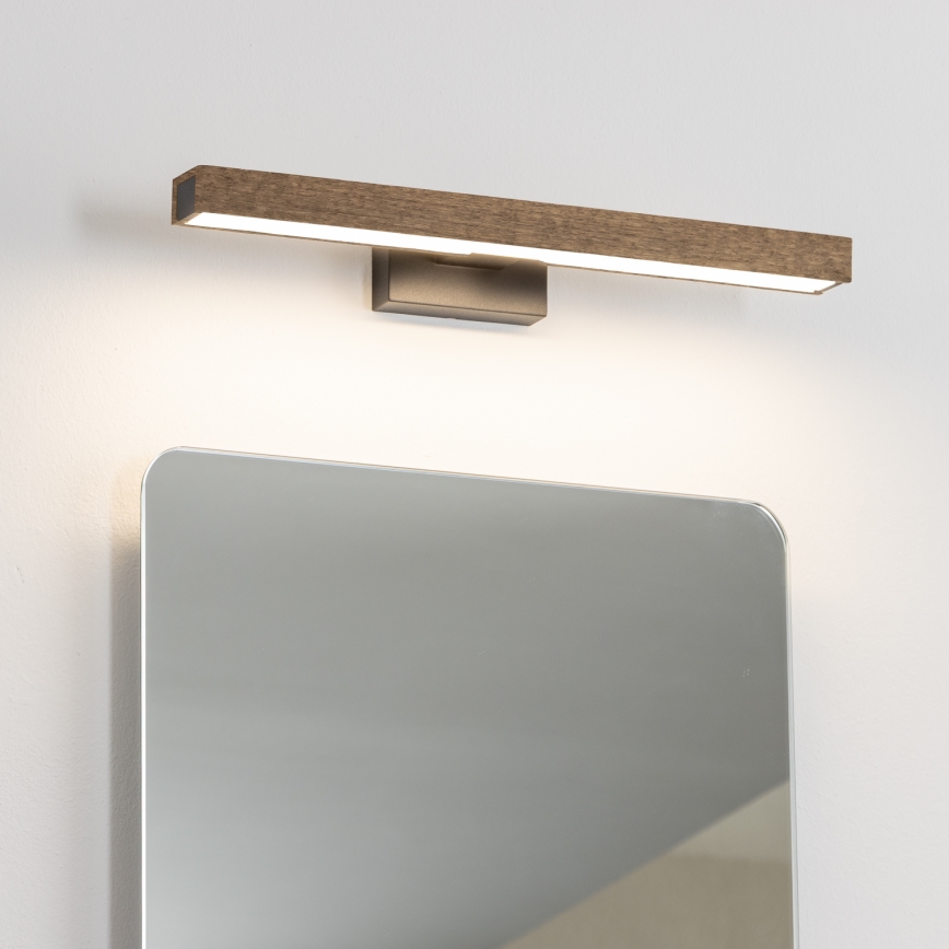 Brilagi - LED vonios veidrodžio apšvietimas WOODY MIRROR LED/8W/230V 40 cm IP44 ąžuolas graikinis riešutas/juoda