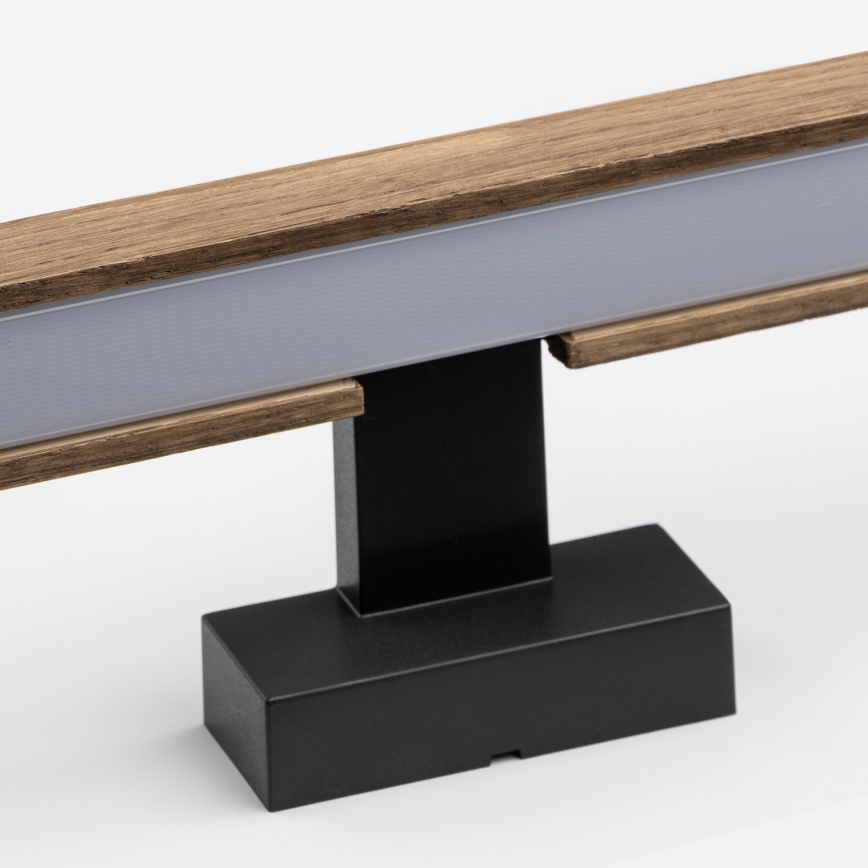 Brilagi - LED vonios veidrodžio apšvietimas WOODY MIRROR LED/8W/230V 40 cm IP44 ąžuolas graikinis riešutas/juoda