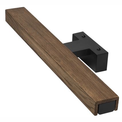 Brilagi - LED vonios veidrodžio apšvietimas WOODY MIRROR LED/8W/230V 40 cm IP44 ąžuolas graikinis riešutas/juoda