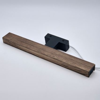 Brilagi - LED vonios veidrodžio apšvietimas WOODY MIRROR LED/8W/230V 40 cm IP44 ąžuolas graikinis riešutas/juoda