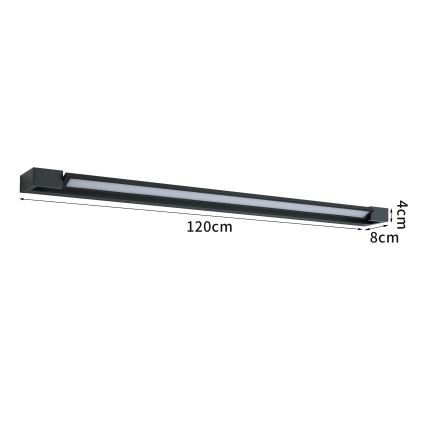 Brilagi - LED vonios veidrodžio apšvietimas AQUA LINE LED/36W/230V 120 cm IP44 juoda