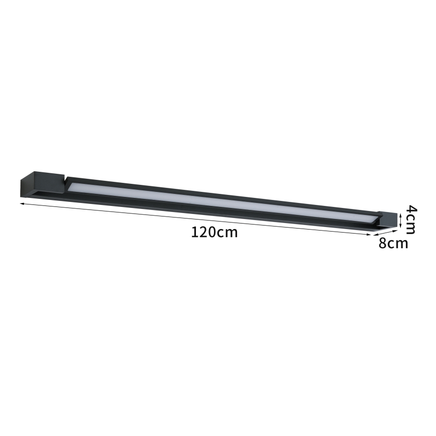 Brilagi - LED vonios veidrodžio apšvietimas AQUA LINE LED/36W/230V 120 cm IP44 juoda