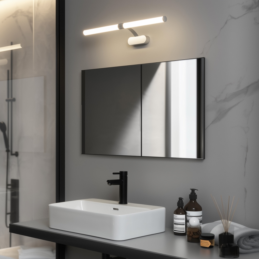 Brilagi - 2in1 vonios veidrodžio LED apšvietimas TUBEO LED/8W/230V 60 cm IP44 sidabrinės spalvos