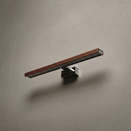 Brilagi - WOODY MIRROR 3in1 LED vonios veidrodžio apšvietimas LED/12W/230V 60 cm IP44 blizgus chromas/vyšnių ąžuolas