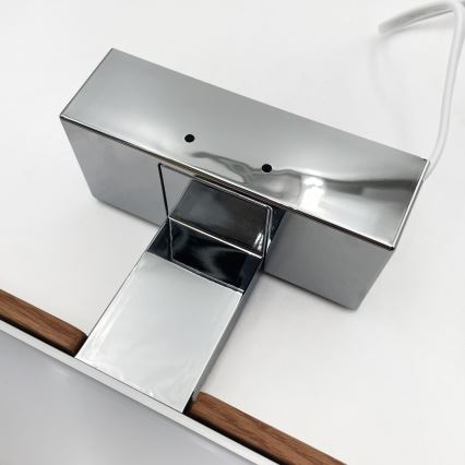 Brilagi - WOODY MIRROR 3in1 LED vonios veidrodžio apšvietimas LED/12W/230V 60 cm IP44 blizgus chromas/vyšnių ąžuolas