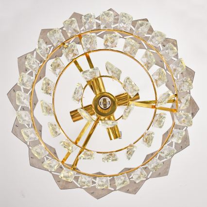 Brilagi - Liustra ant grandinės CRISTAL 5xE14/40W/230V Ø 38 cm auksinė/juoda