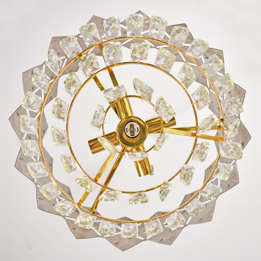 Brilagi - Liustra ant grandinės CRISTAL 5xE14/40W/230V Ø 38 cm auksinė/juoda