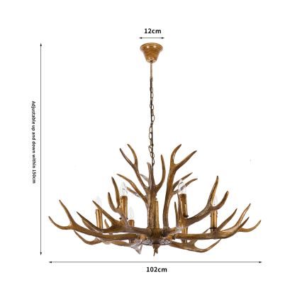 Brilagi - Liustra ant grandinės DEER 6xE14/10W/230V, skersmuo 102 cm