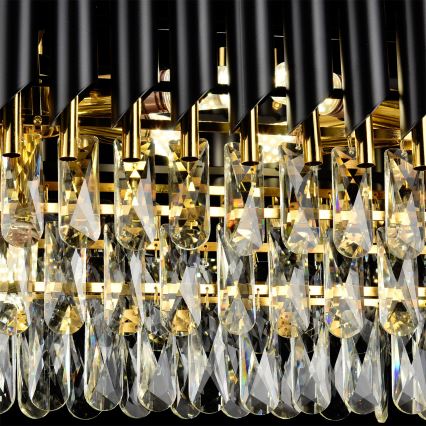 Brilagi - Liustra ant grandinės ECLIPSE 10xE14/10W/230V 78x28 cm juoda/auksinė