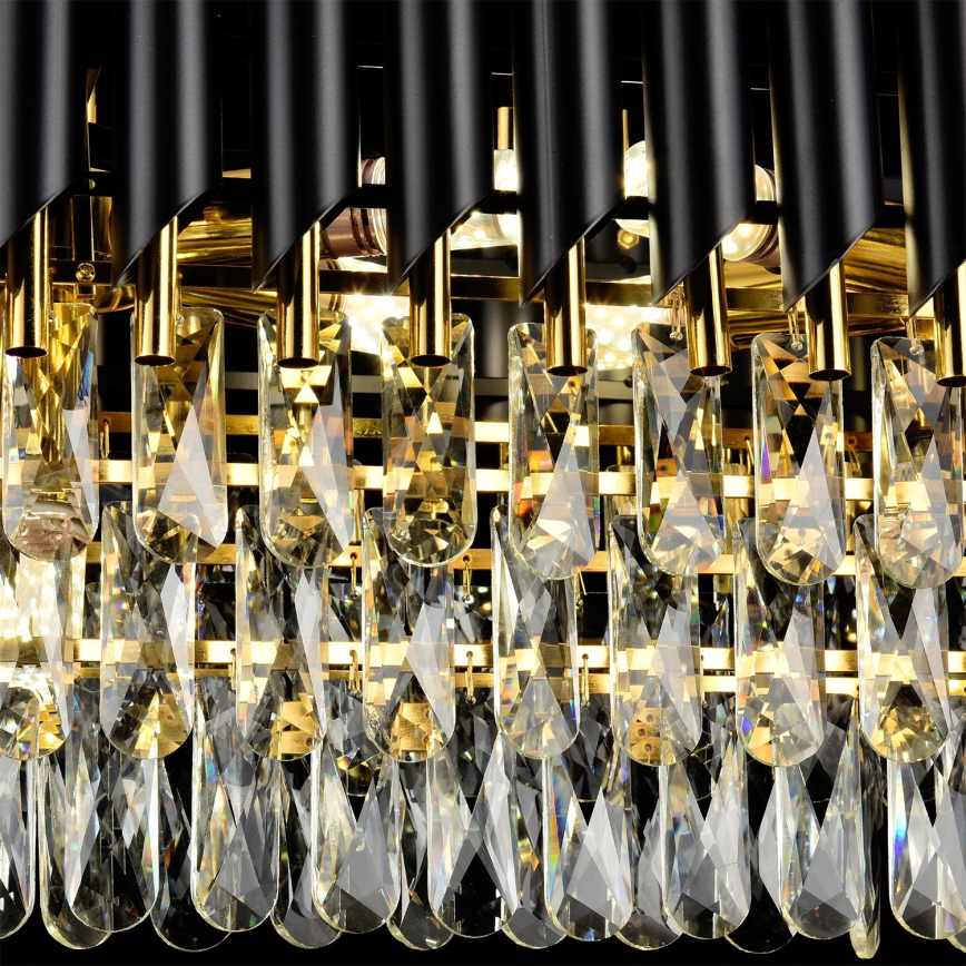 Brilagi - Liustra ant grandinės ECLIPSE 10xE14/10W/230V 78x28 cm juoda/auksinė