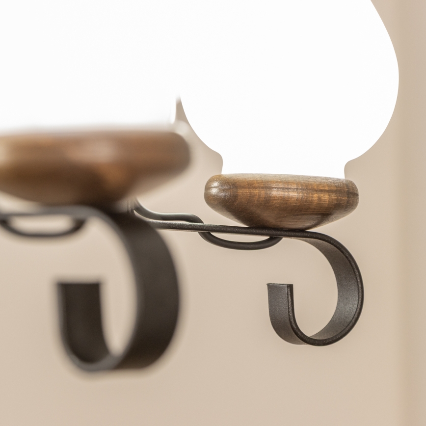 Brilagi - liustra ant grandinės ROATA 5xE14/40W/230V Ø70 cm bukas/riešutas