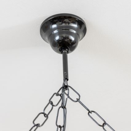 Brilagi - liustra ant grandinės ROATA 5xE14/40W/230V Ø70 cm bukas/riešutas