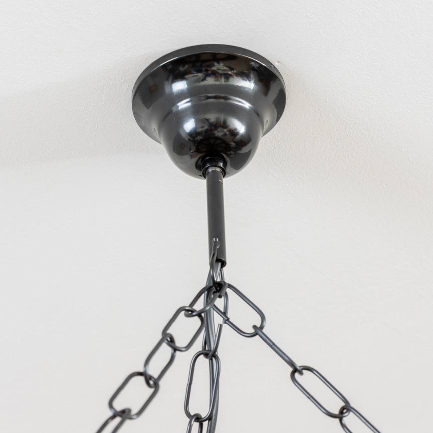 Brilagi - liustra ant grandinės ROATA 5xE14/40W/230V Ø70 cm bukas/riešutas