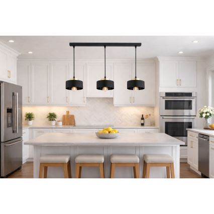 Brilagi - Liustra ant laido 3xE27/60W/230V juoda/auksinė