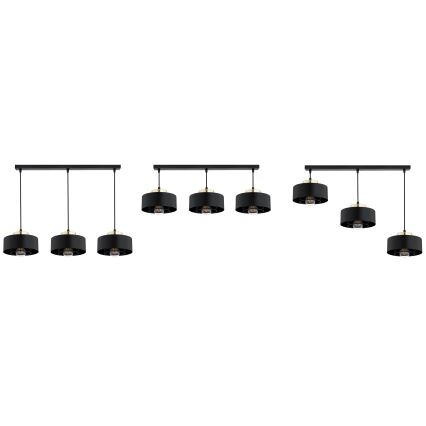 Brilagi - Liustra ant laido 3xE27/60W/230V juoda/auksinė