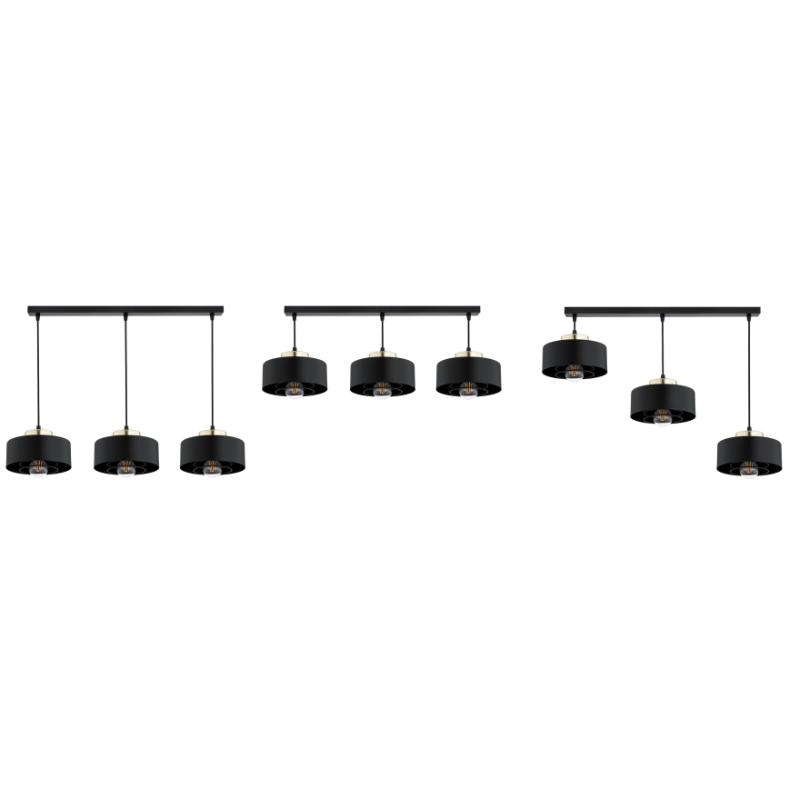 Brilagi - Liustra ant laido 3xE27/60W/230V juoda/auksinė