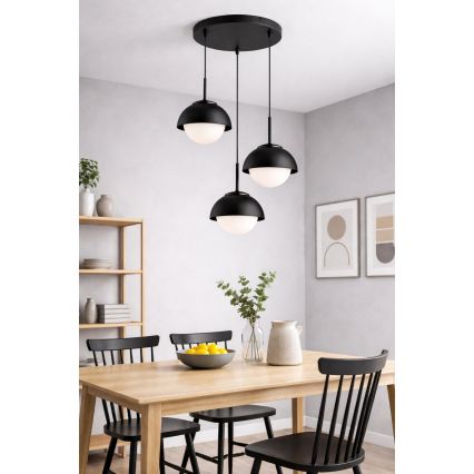 BRILAGI - Liustra ant laido COSMO 3xE27/60W/230V juoda