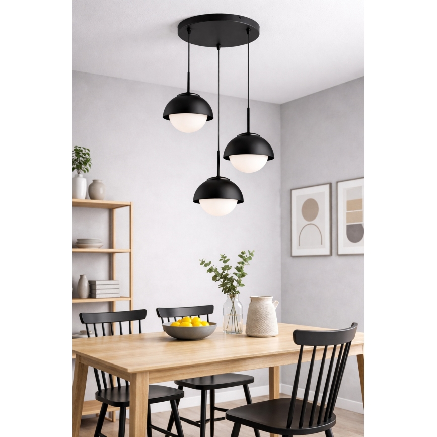 BRILAGI - Liustra ant laido COSMO 3xE27/60W/230V juoda