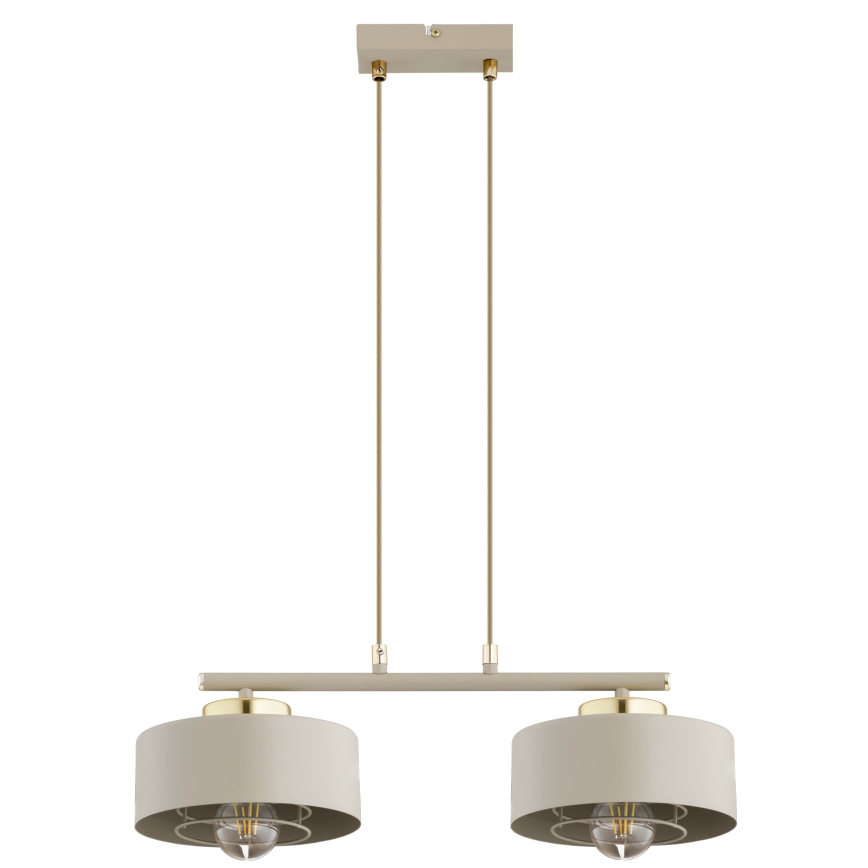 Brilagi - Liustra ant laido SPRING 2xE27/60W/230V smėlinė/auksinė