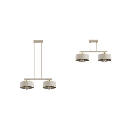 Brilagi - Liustra ant laido SPRING 2xE27/60W/230V smėlinė/auksinė