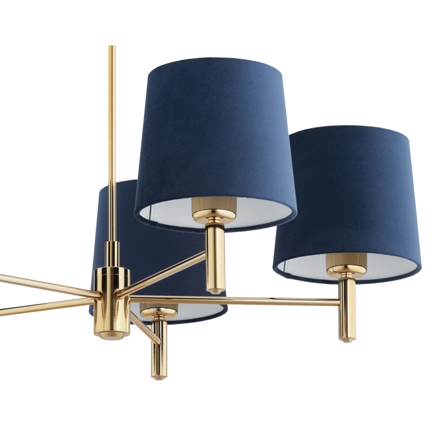 BRILAGI - Liustra ant stiebo MONTE 5xE27/60W/230V mėlyna/auksinė