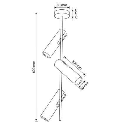 Brilagi - Liustra ant strypo BRANCH 3xGU10/30W/230V smėlinė