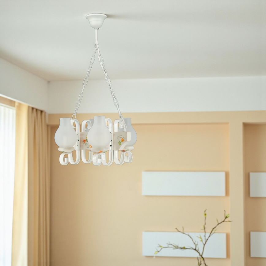 Brilagi - Liustra su grandine QUEEN 4xE14/40W/230V bukas/kreminė