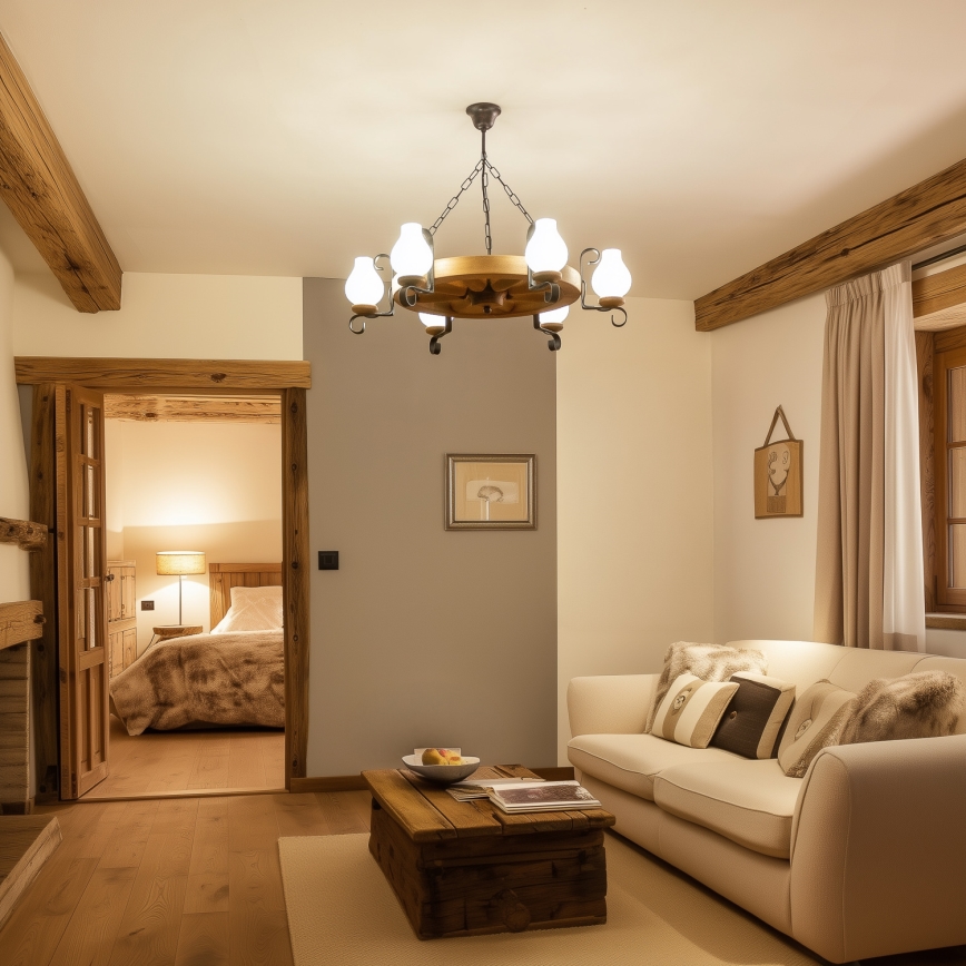 Brilagi - Liustra su grandine ROATA 6xE14/40W/230V, skersmuo 70 cm, buko