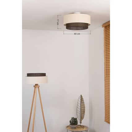 Brilagi - lubinis LED šviestuvas BOHO STYLE 1xE27/15W/230V Ø 40 cm kreminė/ruda