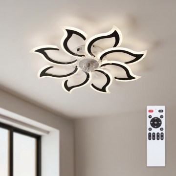 Brilagi - lubinis LED ventiliatorius su reguliuojama šviesa, LED/44W/230V, 3000–6500K, Ø 90 cm, juodas + nuotolinis valdymas