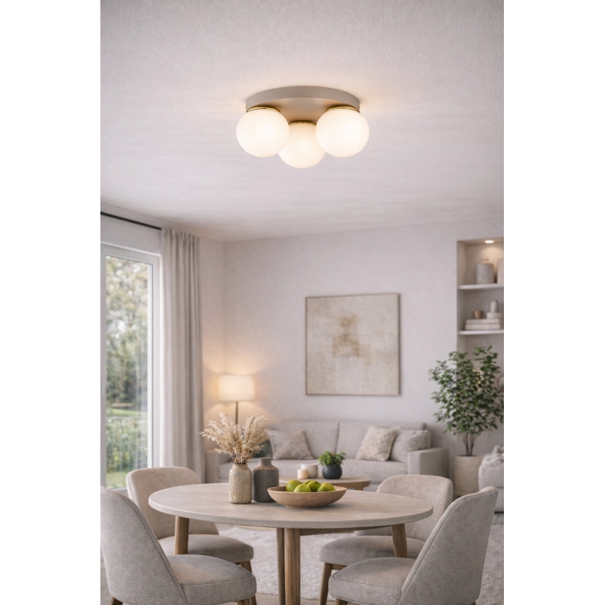 Brilagi - Lubinis šviestuvas 1xE27/60W/230V, skersmuo 15 cm, smėlio/auksinė