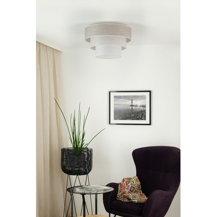 Brilagi - Lubinis šviestuvas ALASKA LUNETA 1xE27/15W/230V diametras 45 cm pilka/kreminė