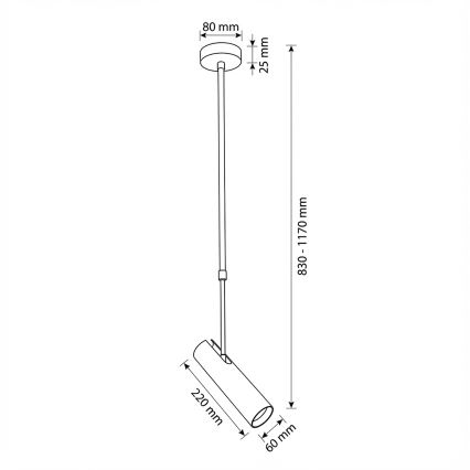 Brilagi - Lubinis šviestuvas ant stiebo SELE 1xGU10/30W/230V smėlinis