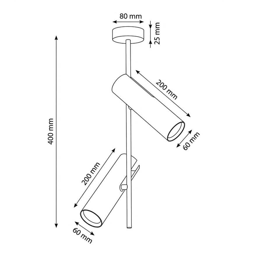 Brilagi - Lubinis šviestuvas ant strypo BRANCH 2xGU10/30W/230V baltas