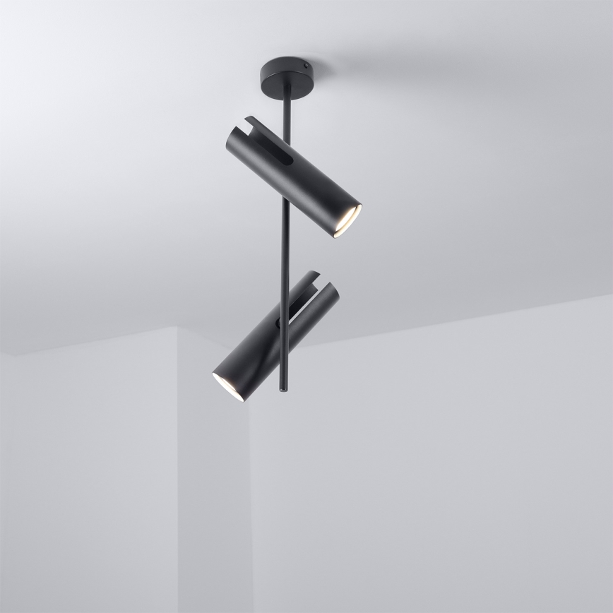 Brilagi - Lubinis šviestuvas ant strypo BRANCH 2xGU10/30W/230V juodas
