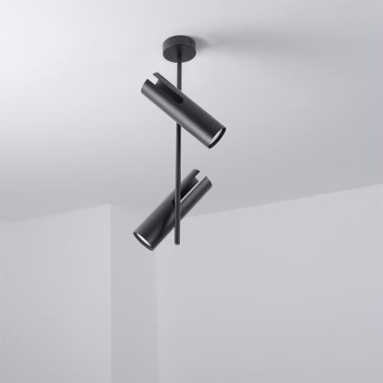Brilagi - Lubinis šviestuvas ant strypo BRANCH 2xGU10/30W/230V juodas