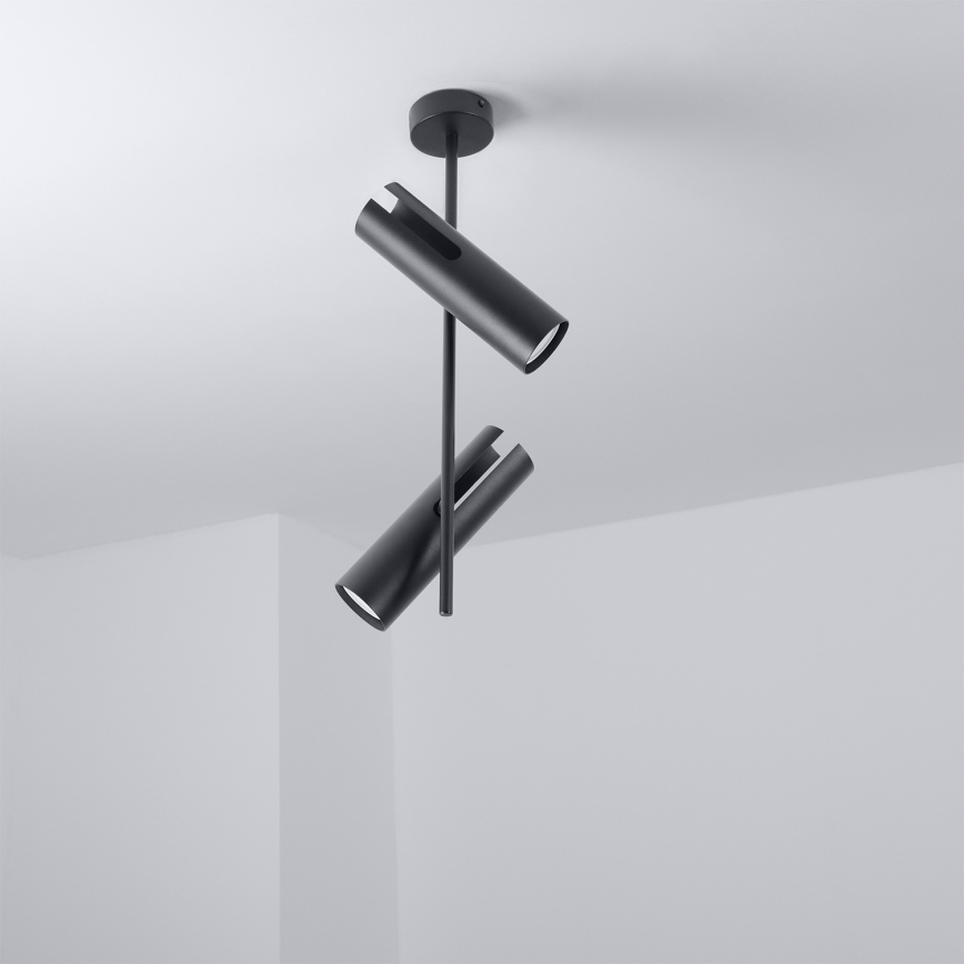 Brilagi - Lubinis šviestuvas ant strypo BRANCH 2xGU10/30W/230V juodas