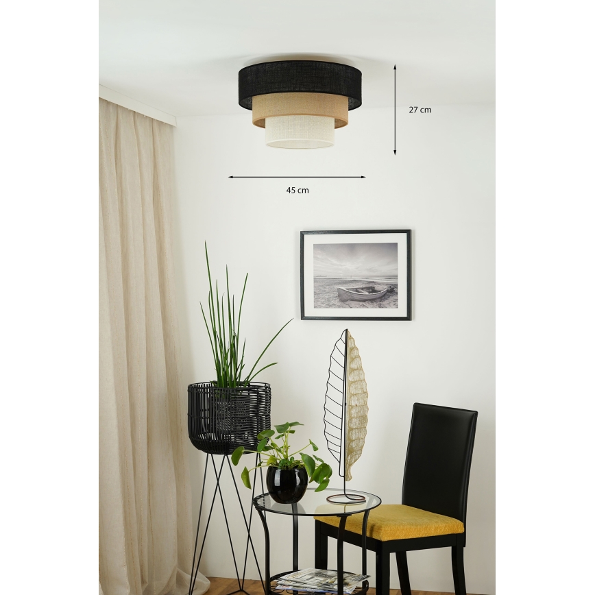 Brilagi - Lubinis šviestuvas ASPEN LUNETA 1xE27/15W/230V diametras 45 cm juoda/smėlio spalva/kreminė